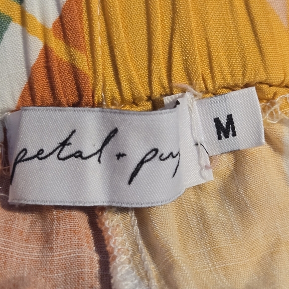 Petal + Pup Womens Colorful Tropical Floral Wide Leg Paulding Pants Medium - Picture 5 of 6